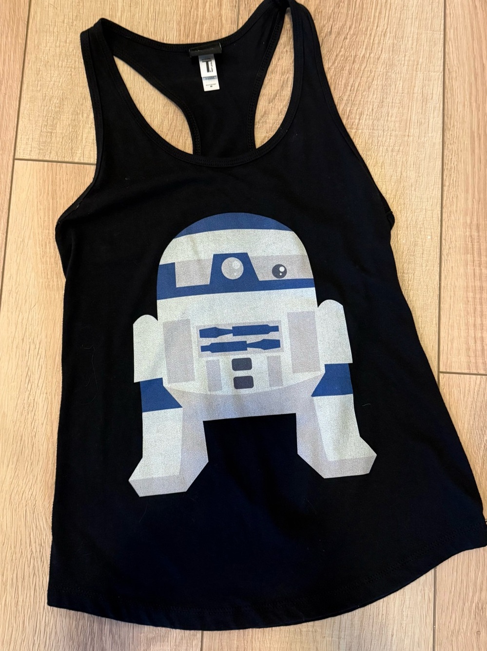 ⭐ Star Wars R2-D2 Graphic Racerback Tank Top Size Medium Black